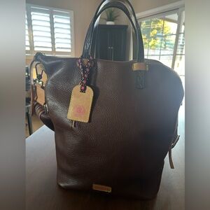 LIKE NEW Consuela Brandy Cognac Leather Sling Bucket Bag